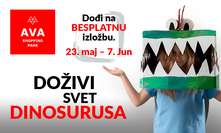 Besplatna izložba dinosaurusa u AVA Shopping Parku: Zakoračite u praistorijsku avanturu za celu porodicu