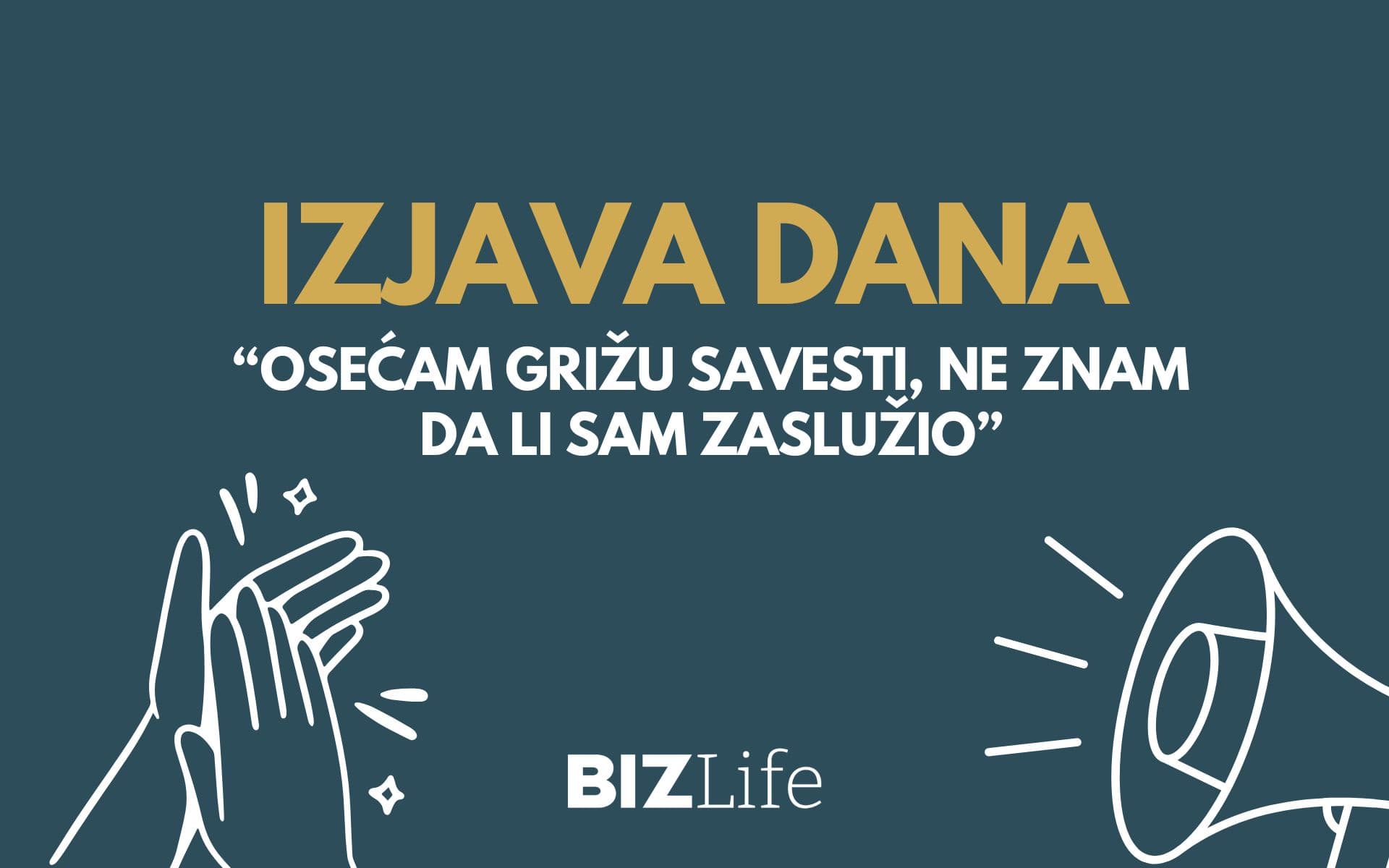 IZJAVA DANA: „Osećam grižu savesti, ne znam da li sam zaslužio“