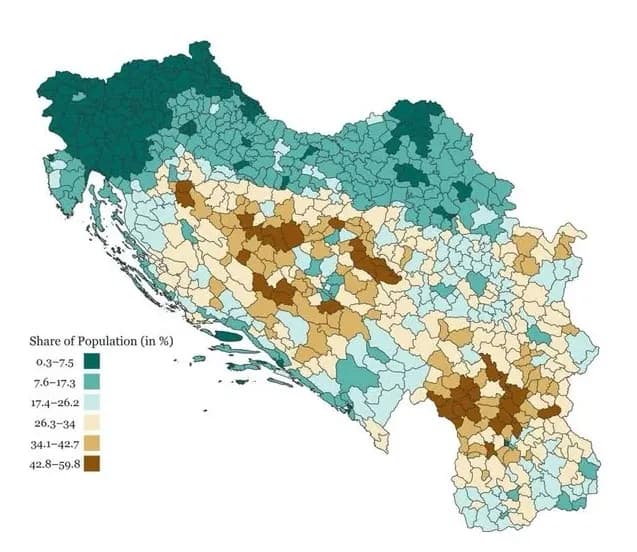 Mapa Jugoslavije iz 1961. otkriva surovu istinu: U ovim delovima skoro niko nije znao da čita, a evo gde su živeli pismeni, a gde nepismeni