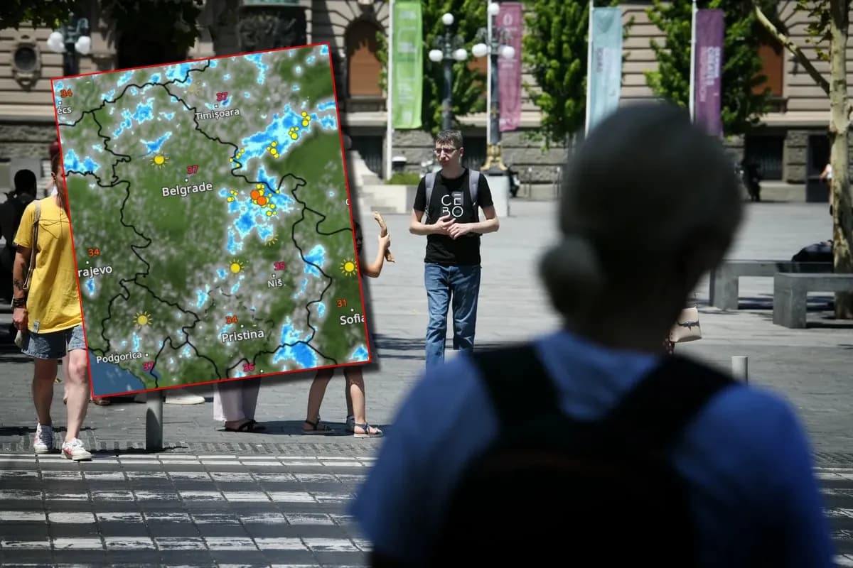 (MAPA) Vremenski radar pokazuje u koliko sati danas počinje kiša: Izdato upozorenje za jedan grad u Srbiji zbog ekstremnih temperatura