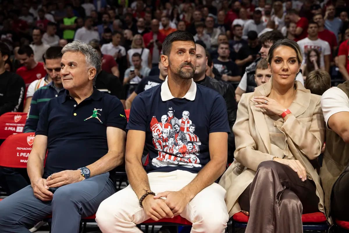 VIDEO Novak sa Srđanom Đokovićem na otvaranju sezone u Evroligi: Ovu utakmicu nisu mogli da propuste