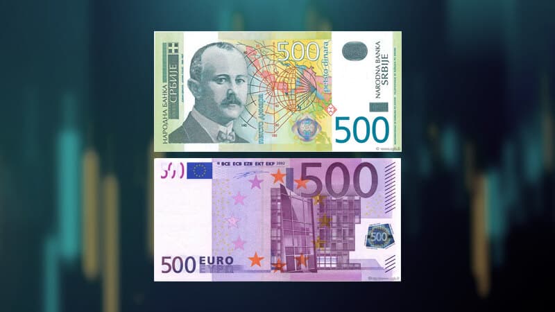 Srednji kurs dinara za evro 117,3945 dinara