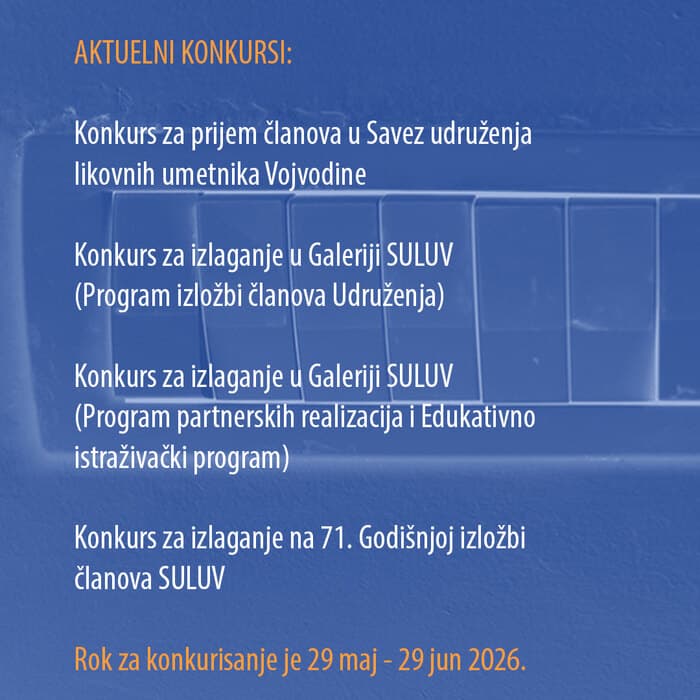 Konkursi Saveza udruženja likovnih umetnika Vojvodine otvoreni do kraja juna