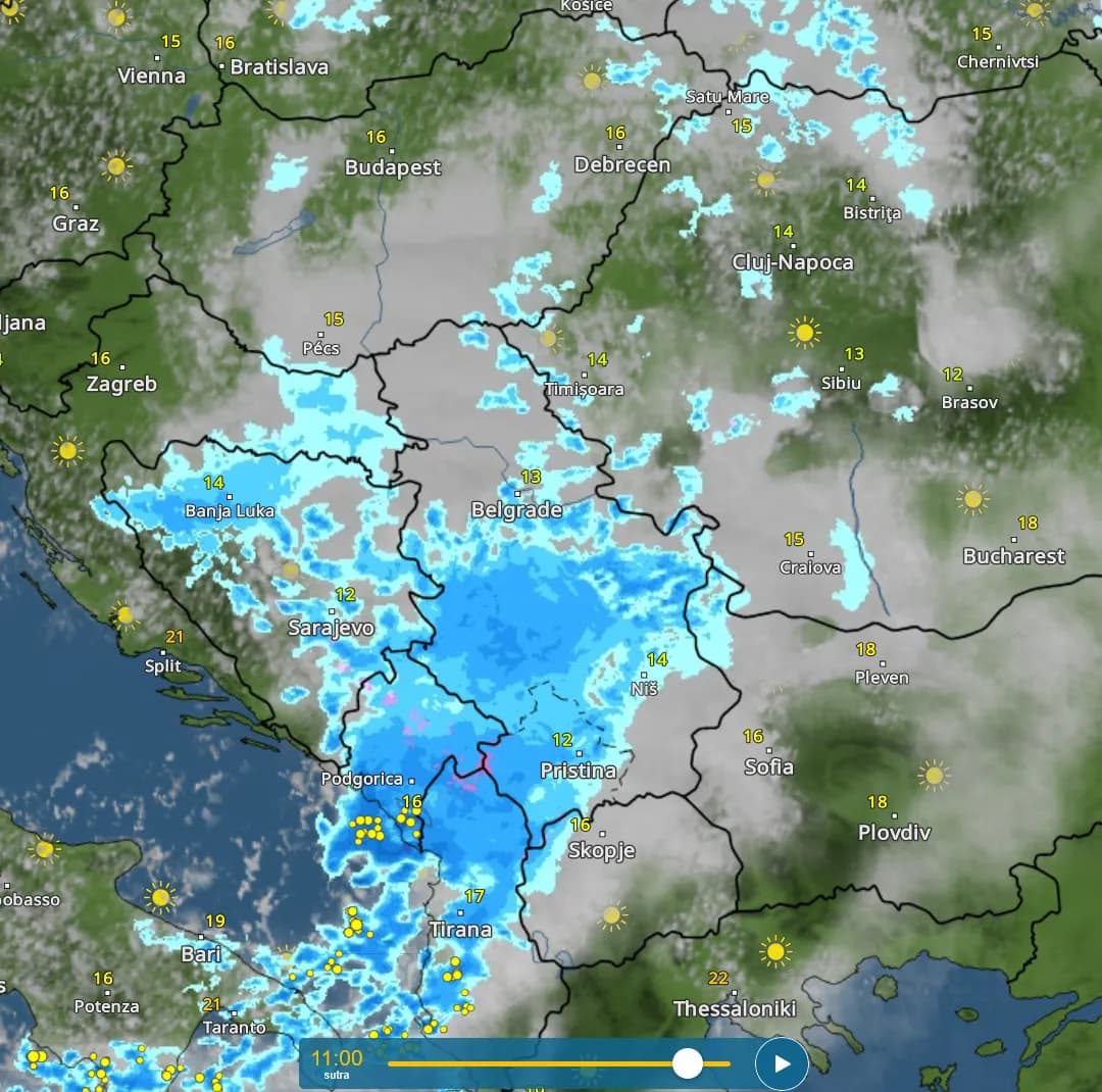 Oblaci stižu sa severa, pogledajte kad se očekuju pljuskovi u Srbiji